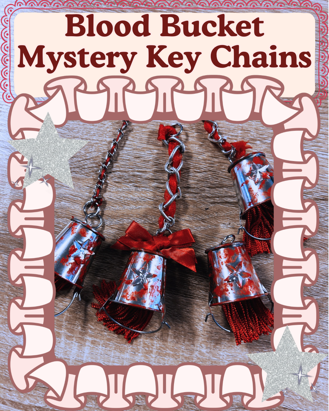 mystery blood bucket bag charm