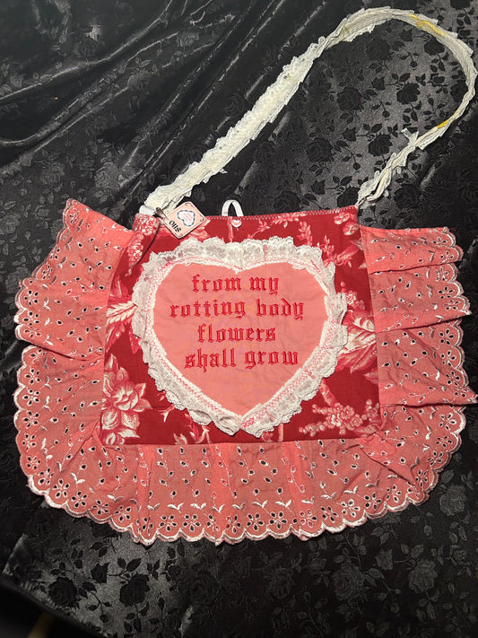 pink, white and red rotting body tote