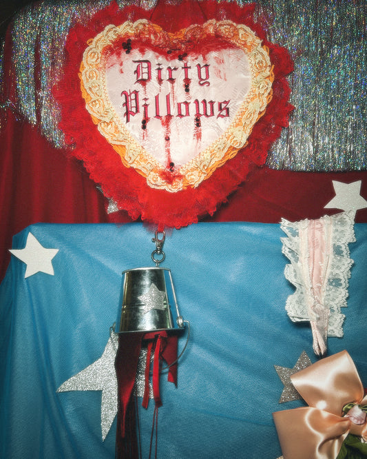 dirty pillows blood bucket wall heart