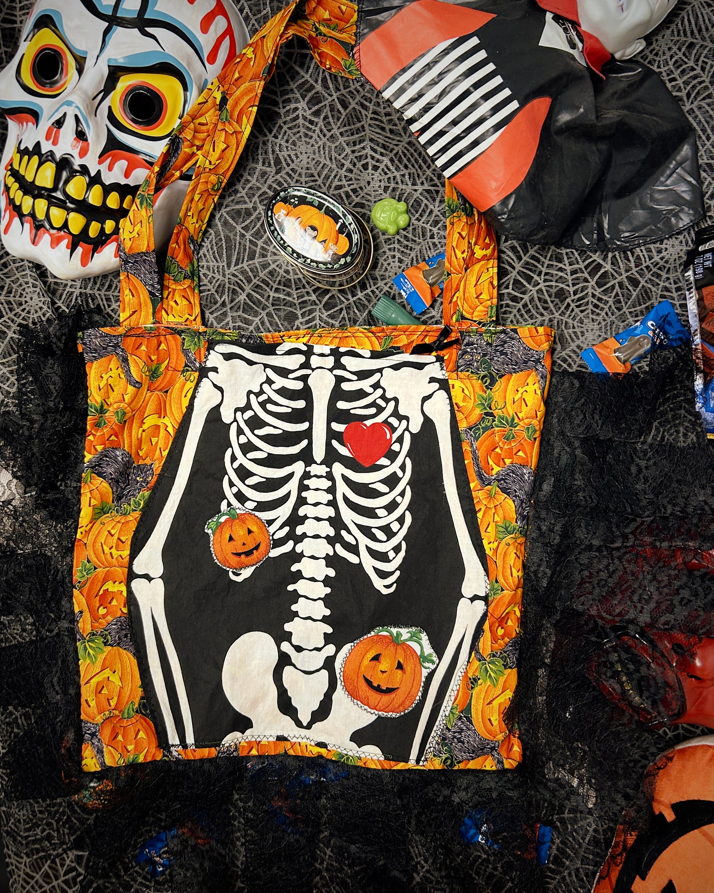halloween lives inside me! trick r’ treat style tote bag