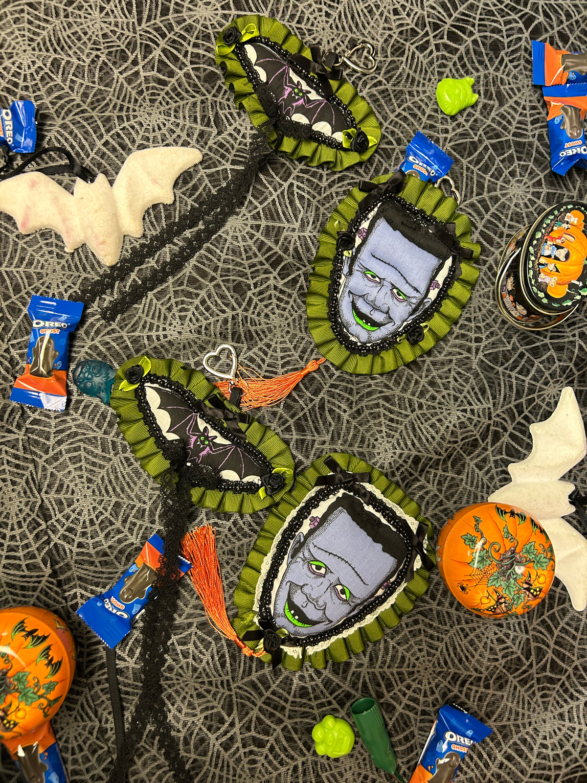 bats!! and frankie!! bag charms