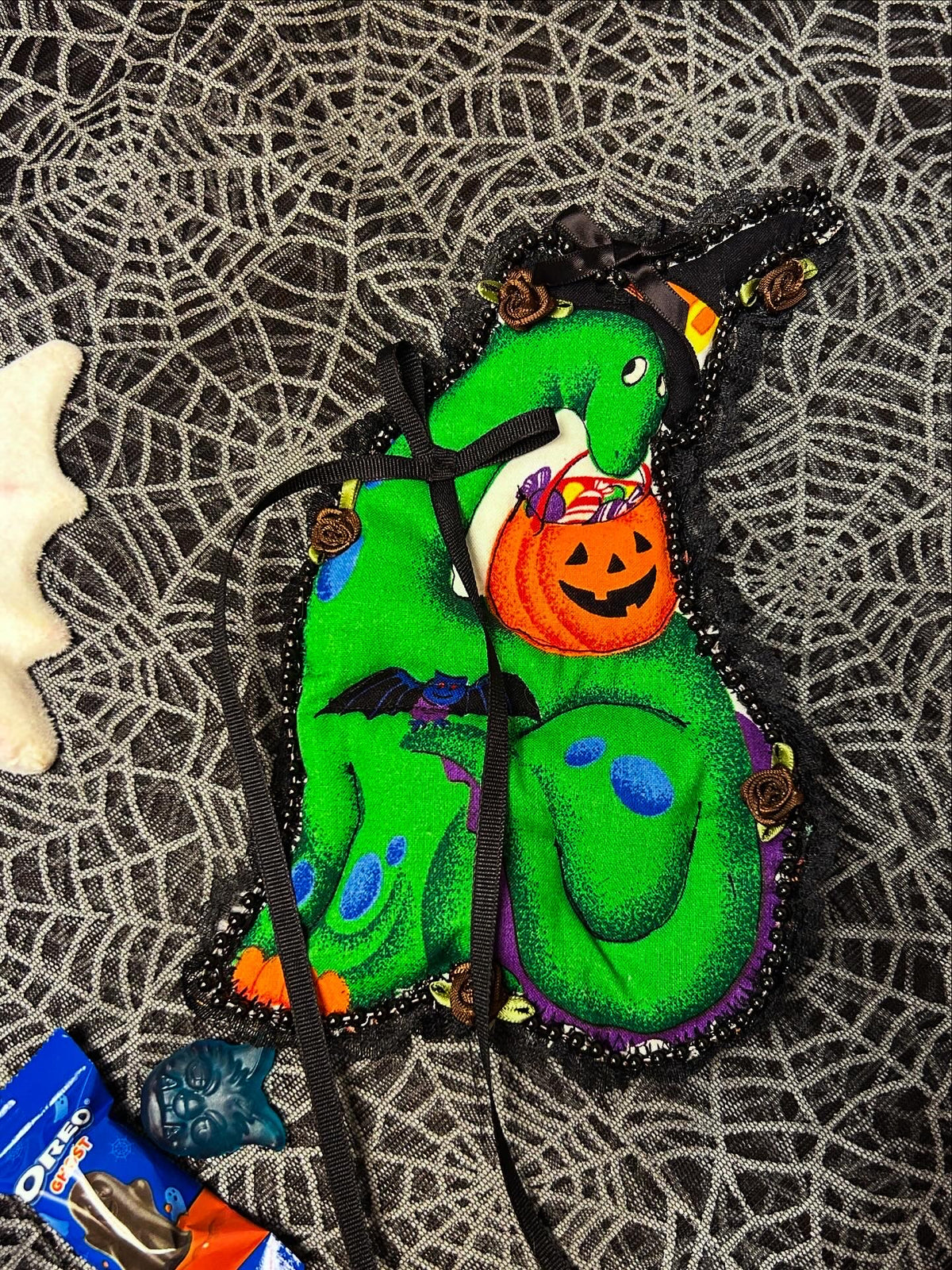 happy Halloween dino guy bag charm