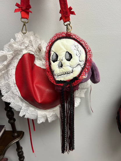 bleeding skull bag charm