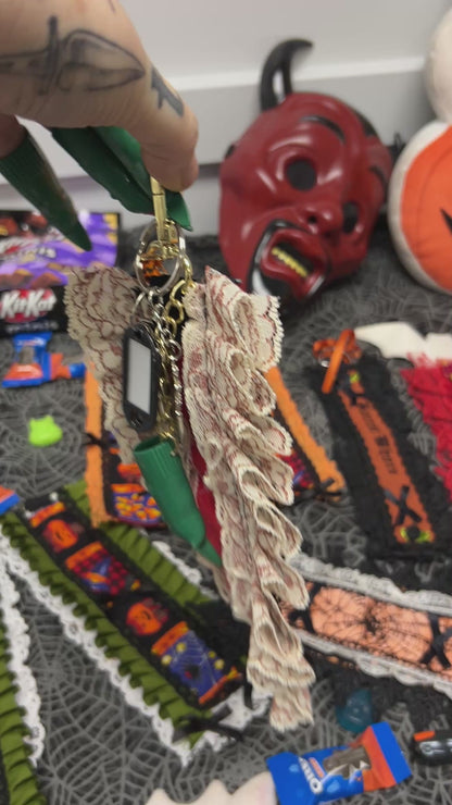 scrap fabric bag charms